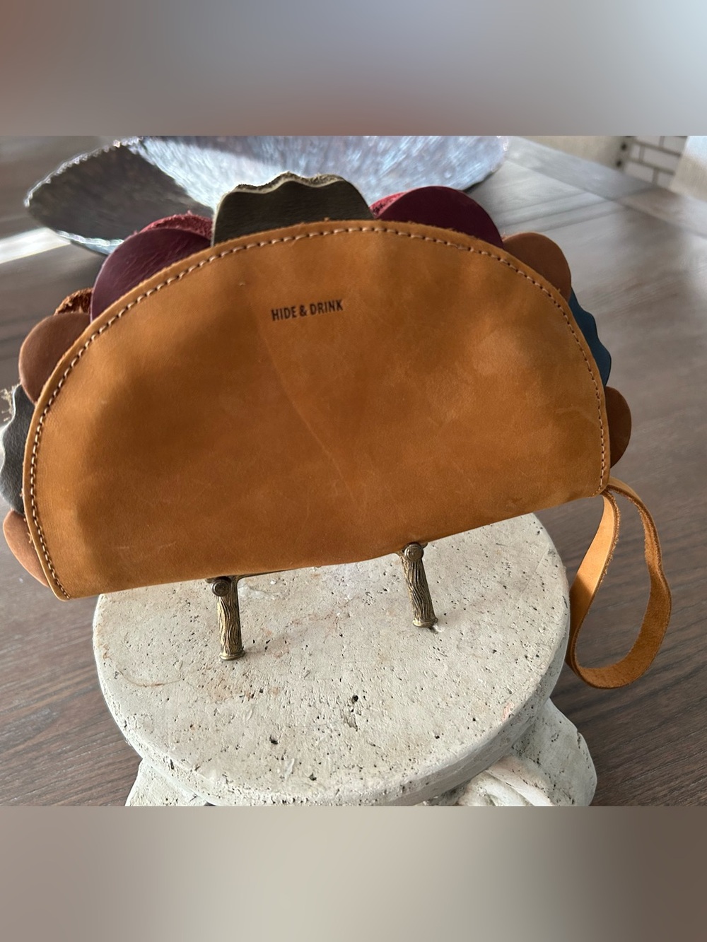Hide & Drink Full Grain Leather Multipurpose Taco Wallet -El Clasico Multi-Color